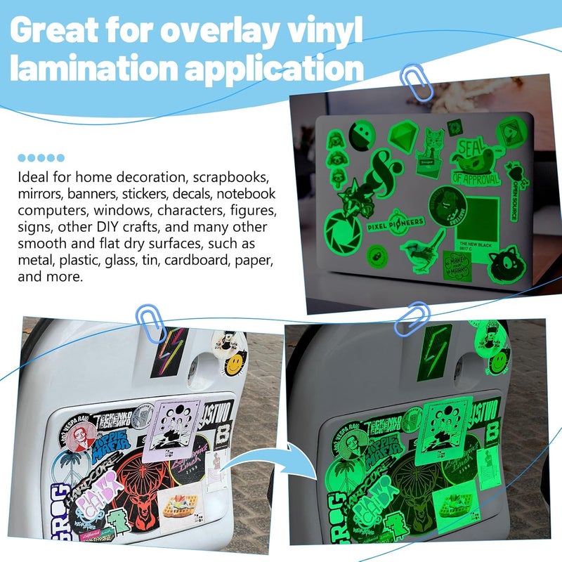 Printable Vinyl Sticker Paper for Inkjet Printer - Glow in Dark, Waterproof, A4 Size (8.26" x 11.69") - 14 Sheets for Craft, Scrapbooking, Cutters - Image 5
