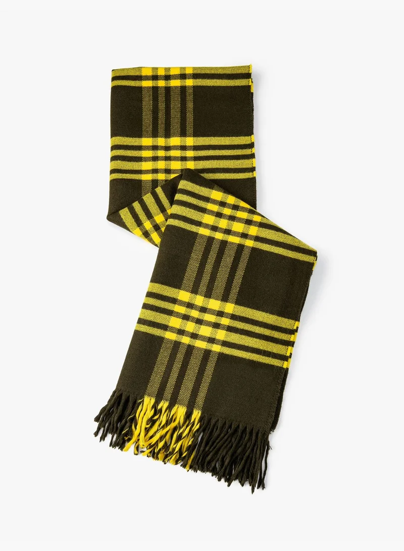 KOTON Scarf Plaid Patterned Soft Touch Tasseled