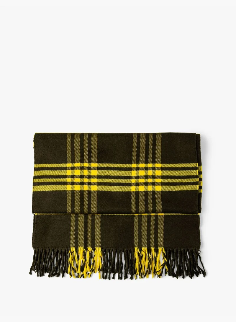KOTON Scarf Plaid Patterned Soft Touch Tasseled