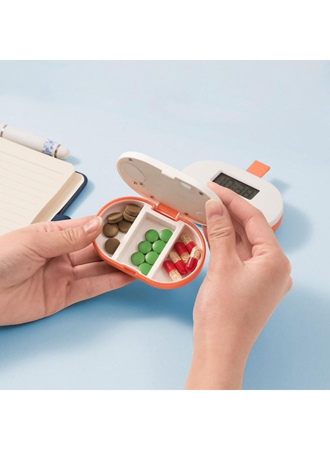 Electronic Pill Box Intelligent Remind Elderly Timed Voice Alarm Clock Medication Reminder Dispensing Portable - Image 2