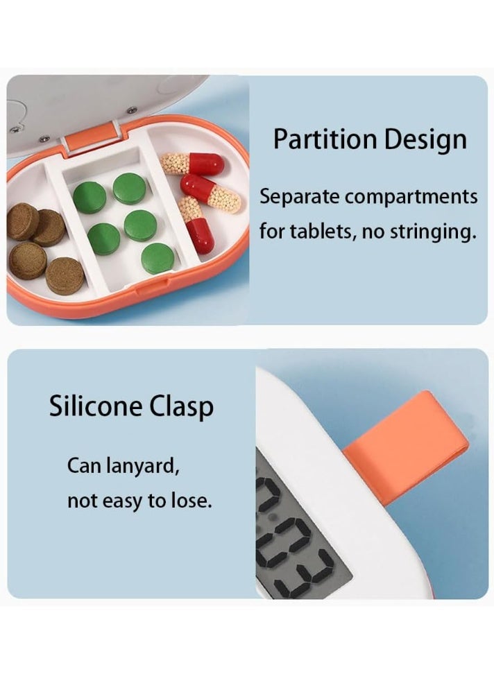 Electronic Pill Box Intelligent Remind Elderly Timed Voice Alarm Clock Medication Reminder Dispensing Portable - Image 3