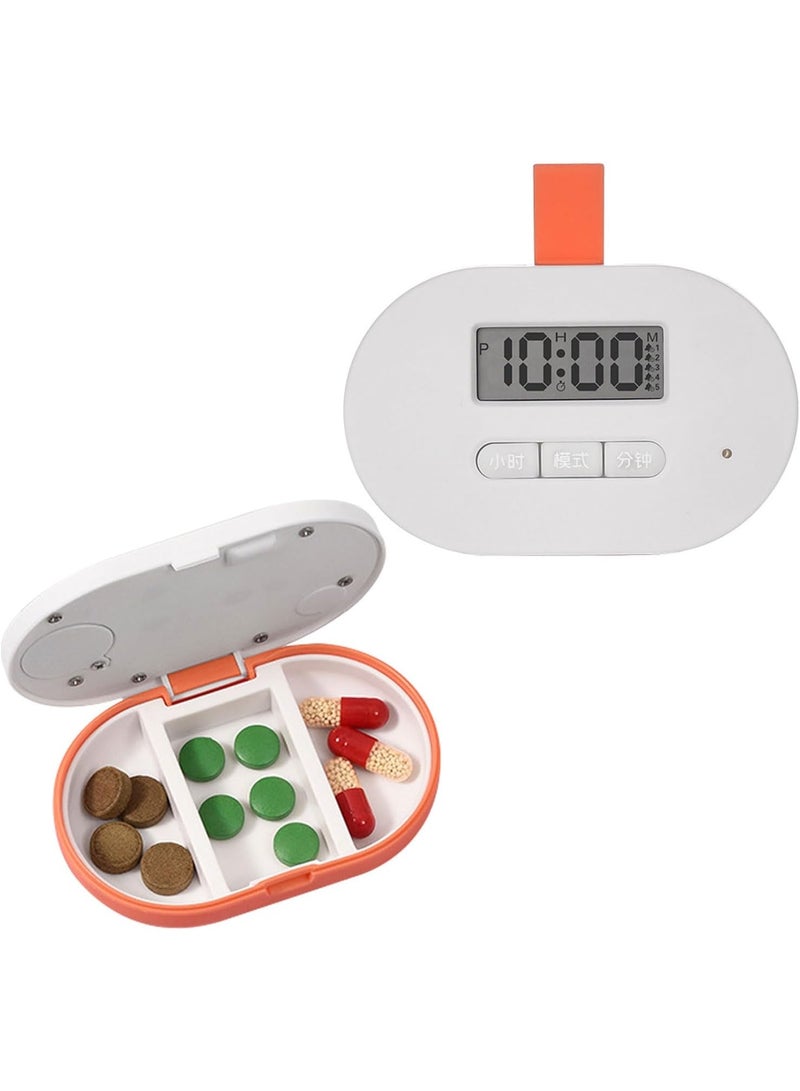 Electronic Pill Box Intelligent Remind Elderly Timed Voice Alarm Clock Medication Reminder Dispensing Portable - Image 1