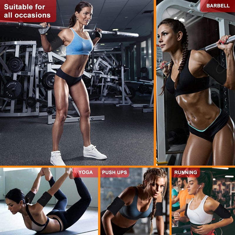 JZS Hot Sweat Neoprene Compression Arm Sauna Sleeves Slimmer Bands Wraps Arm Trimmers for Men & Women (2 Count) - Image 2