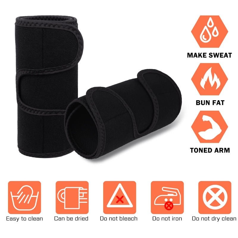 JZS Hot Sweat Neoprene Compression Arm Sauna Sleeves Slimmer Bands Wraps Arm Trimmers for Men & Women (2 Count) - Image 5