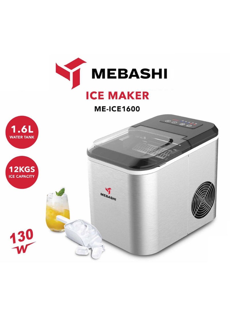 Mebashi Automatic Ice Maker 1.6 Water Tank 12Kg Ice Capacity 