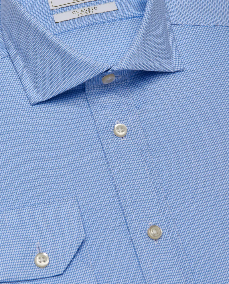 كاميتشسما قميص كلاسيكي بقصّة على شكل الجسم بنقشة مربعات أزرق فاتح