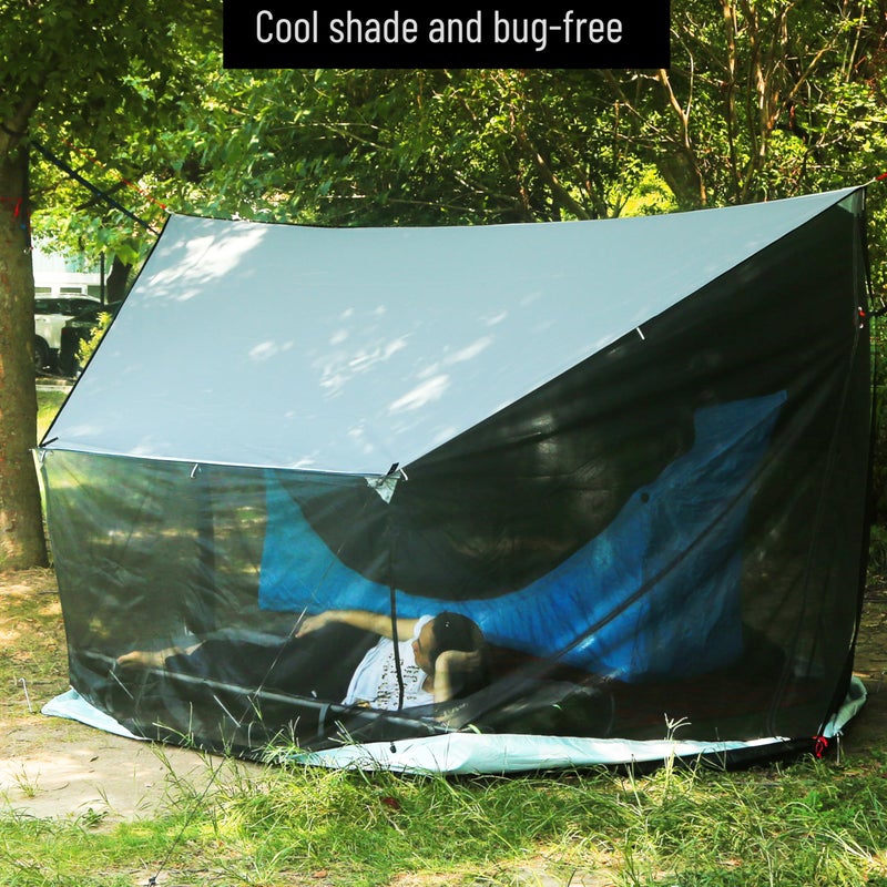 Preself Lightweight No Bug Screen House for Hammock, Canoe Picnics Backyards Backpacking Camping Beach in Summer (Dark Shade) - Image 3