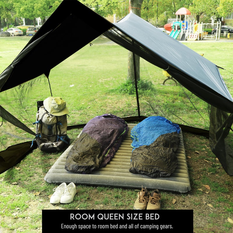 Preself Lightweight No Bug Screen House for Hammock, Canoe Picnics Backyards Backpacking Camping Beach in Summer (Dark Shade) - Image 5