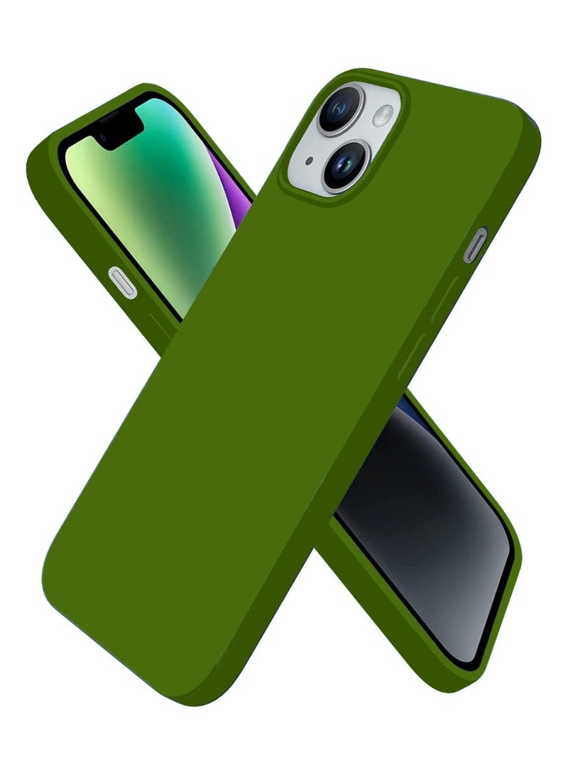 Iphone 13 case, soft silicone liquid case, shockproof (soft anti scratch, Anti fall) for Apple Iphone 13 (Green))