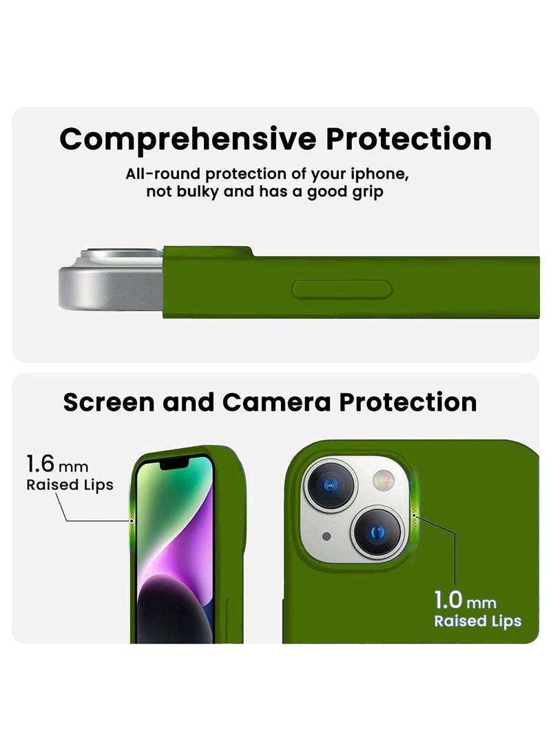 Iphone 13 case, soft silicone liquid case, shockproof (soft anti scratch, Anti fall) for Apple Iphone 13 (Green))