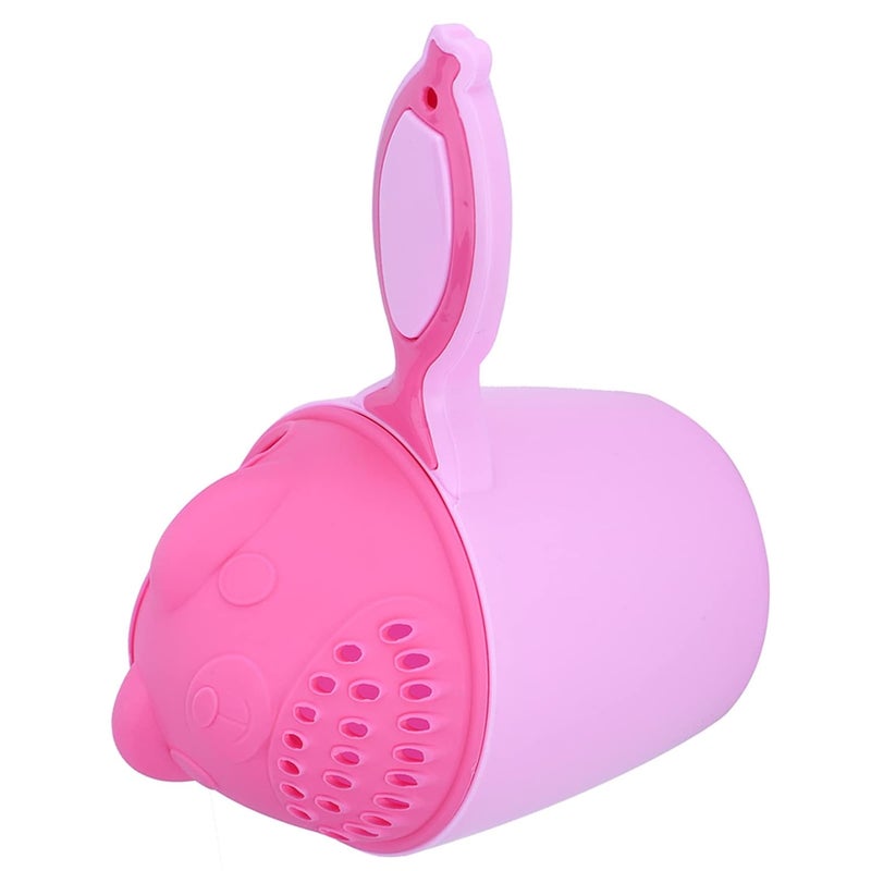 Cute Baby Shampoo Cup with Fish Handle - Safe PP Material, Eye Protection for Kids, Easy Clean Detachable Design - Pink Color (Pink) - Image 1