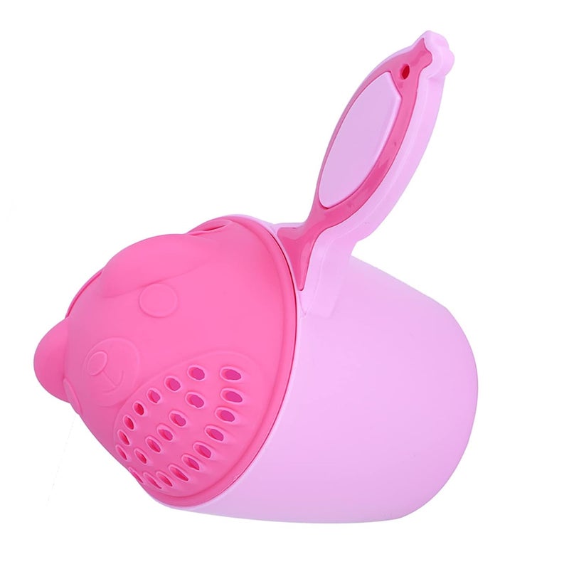 Cute Baby Shampoo Cup with Fish Handle - Safe PP Material, Eye Protection for Kids, Easy Clean Detachable Design - Pink Color (Pink) - Image 2