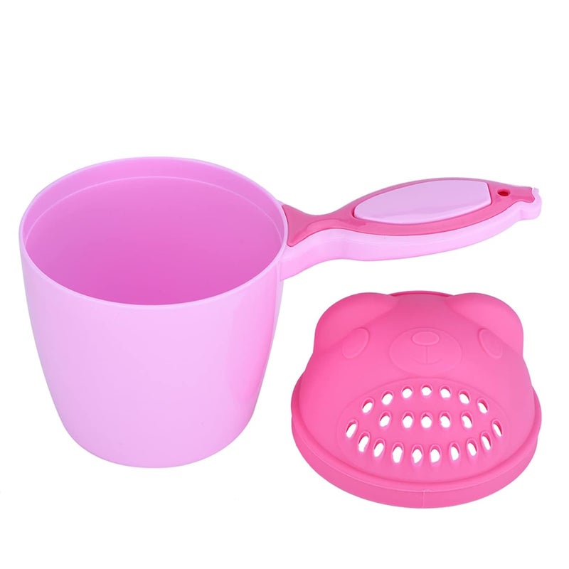 Cute Baby Shampoo Cup with Fish Handle - Safe PP Material, Eye Protection for Kids, Easy Clean Detachable Design - Pink Color (Pink) - Image 3