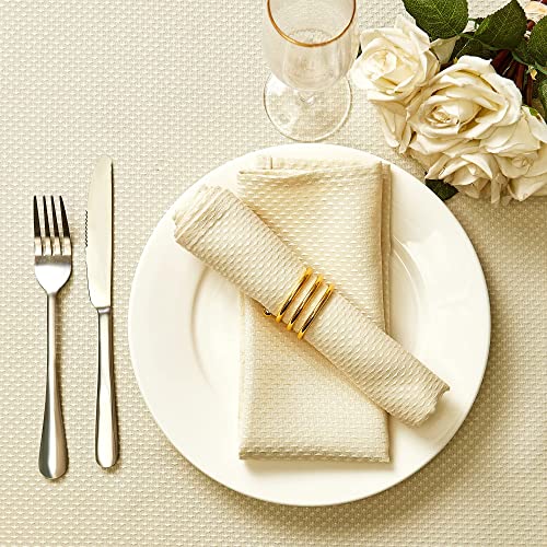 Mebakuk Cloth Napkins Set of 12, Premium 17 x 17 Inch Solid Washable Small Triangle Weave Napkins, Soft Table Napkin for Wedding Party Restaurant Dinner Parties - Image 1