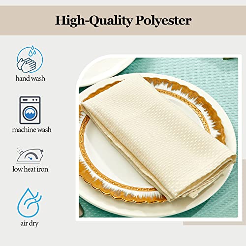 Mebakuk Cloth Napkins Set of 12, Premium 17 x 17 Inch Solid Washable Small Triangle Weave Napkins, Soft Table Napkin for Wedding Party Restaurant Dinner Parties - Image 3