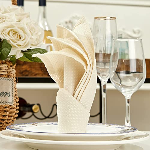 Mebakuk Cloth Napkins Set of 12, Premium 17 x 17 Inch Solid Washable Small Triangle Weave Napkins, Soft Table Napkin for Wedding Party Restaurant Dinner Parties - Image 5