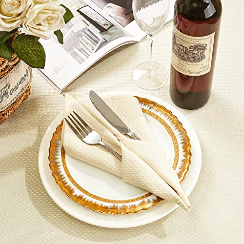 Mebakuk Cloth Napkins Set of 12, Premium 17 x 17 Inch Solid Washable Small Triangle Weave Napkins, Soft Table Napkin for Wedding Party Restaurant Dinner Parties - Image 4