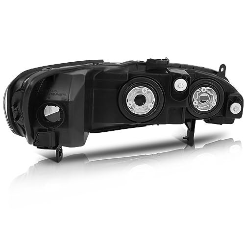 SCITOO Headlights For Honda For Accord 1998-2002 Headlamps Black Housing Amber Reflector Clear Lens Driver and Passenger Side - Image 4