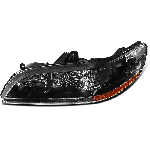SCITOO Headlights For Honda For Accord 1998-2002 Headlamps Black Housing Amber Reflector Clear Lens Driver and Passenger Side - Image 2