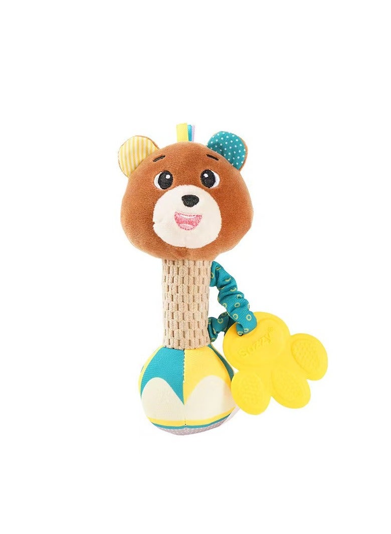 سوزي خشخيشة أطفال على شكل دب صغير محمولة باليد من القطيفة - Image 1