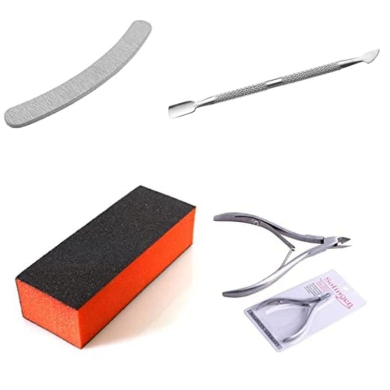 Generic Nail Art Combo 1 pusher 1 cuticle cutter 1 filer 1 buffer  - Image 1