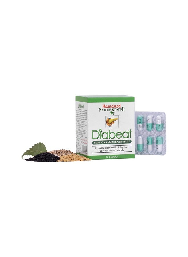 Hamdard Diabeat | 60 Capsules | All-natural Herbal Remedy | Blood Sugar Control | Suitable for Diabetes Care| Naturally Regulates Metabolism | Pack of 2, 70 grams - Image 2