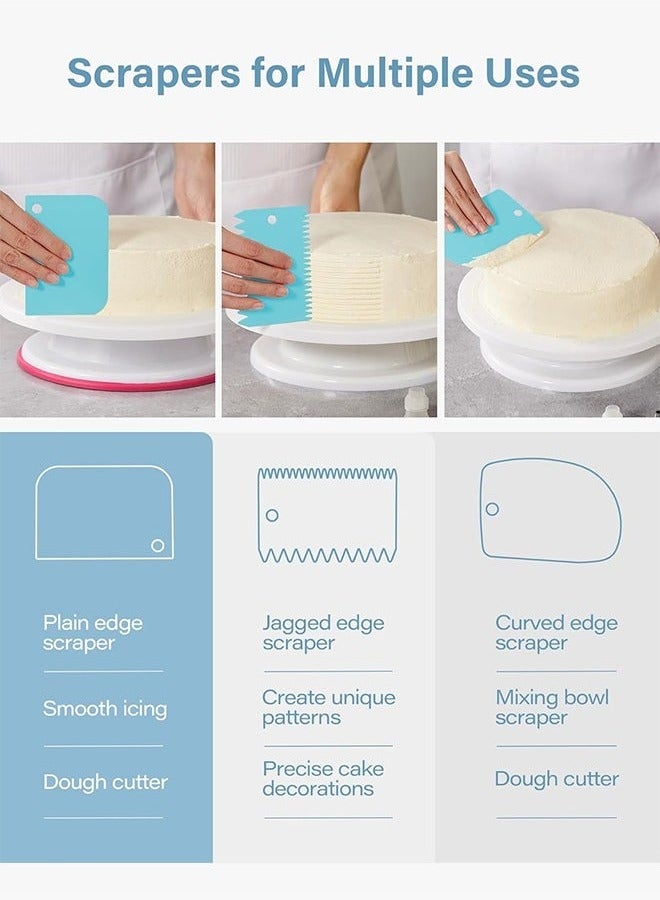 Bukela Piping Bags and Tips Set, Cakes Decorating Supplies Kit with 100pcs 12 Inch Pastry Bags, 16 Piping Tips, 3 Cake Scraper, 2 Couplers, 2 Bag Ties, Simple and Convenient Baking Supplies Set - Image 4