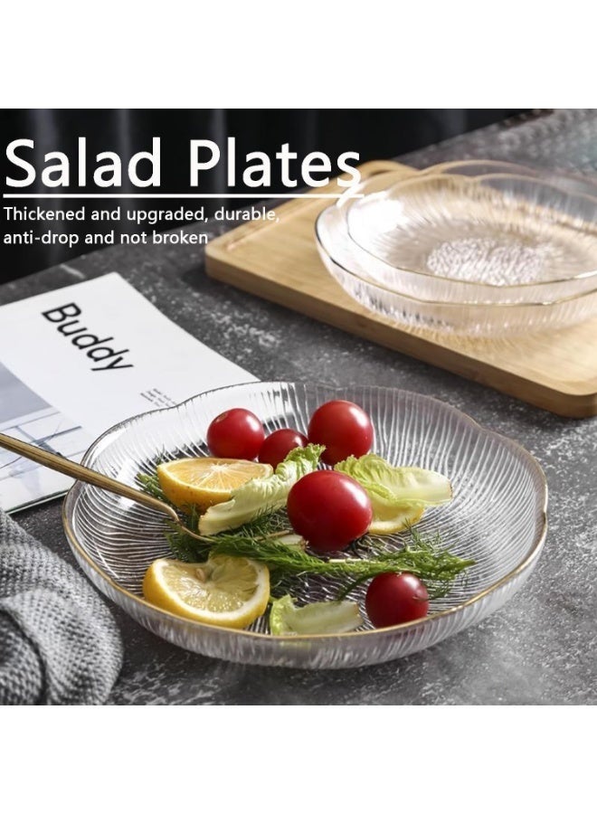 Arabest طقم أطباق سلطة أكريليك بيضاء شفافة 6 إنش، 6 أطباق صغيرة بلاستيكية للعشاء والحلويات، أطباق مقبلات دائرية للمطبخ، طبق وعاء ضحل لمطعم الغداء والوجبات الخفيفة والخبز والفواكه في الحفلات - Image 2