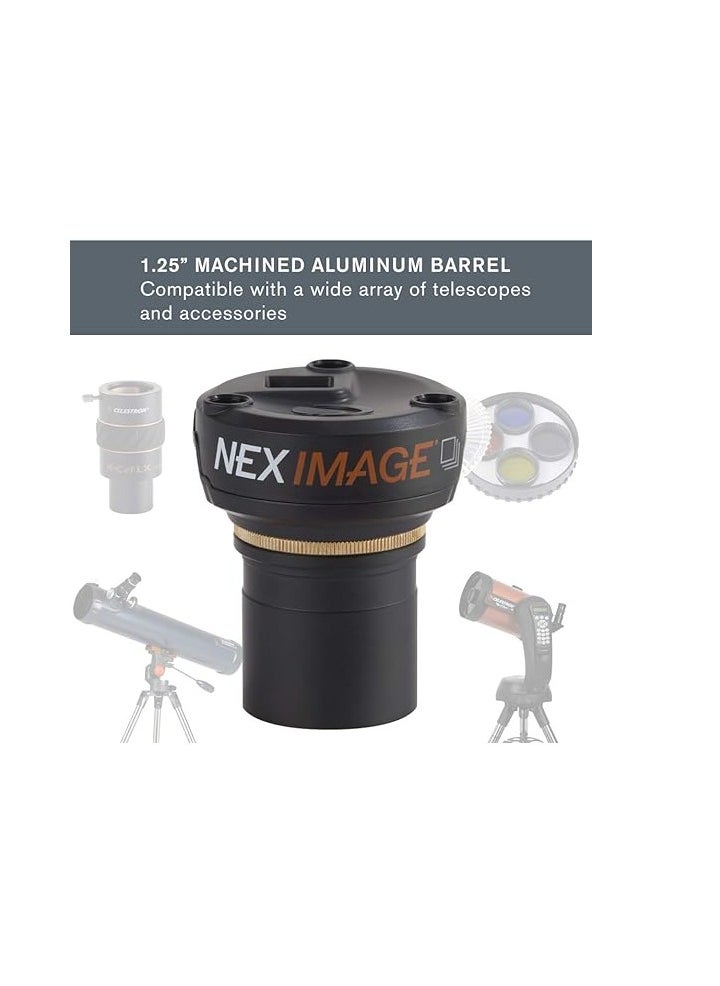 Celestron - Celestron NexImage Burst Color Solar System Imager Astronomy Camera for Moon and Planets 1.2 MP Camera for Astroimaging High Resolution Ultra-Sensitive ON Semiconductor AR0132 CMOS Sensor - Image 1