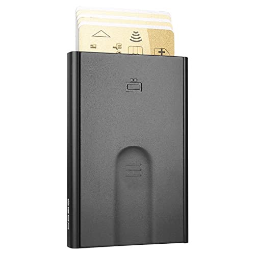 ÖGON -DESIGNS- Automatic aluminum card holder, RFID protection against fraud and demagnetization, slim and minimalist wallet for men and women, Slider model - Image 1