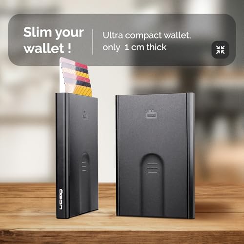 ÖGON -DESIGNS- Automatic aluminum card holder, RFID protection against fraud and demagnetization, slim and minimalist wallet for men and women, Slider model - Image 4