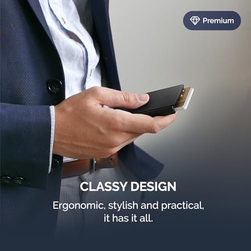 ÖGON -DESIGNS- Automatic aluminum card holder, RFID protection against fraud and demagnetization, slim and minimalist wallet for men and women, Slider model - Image 5