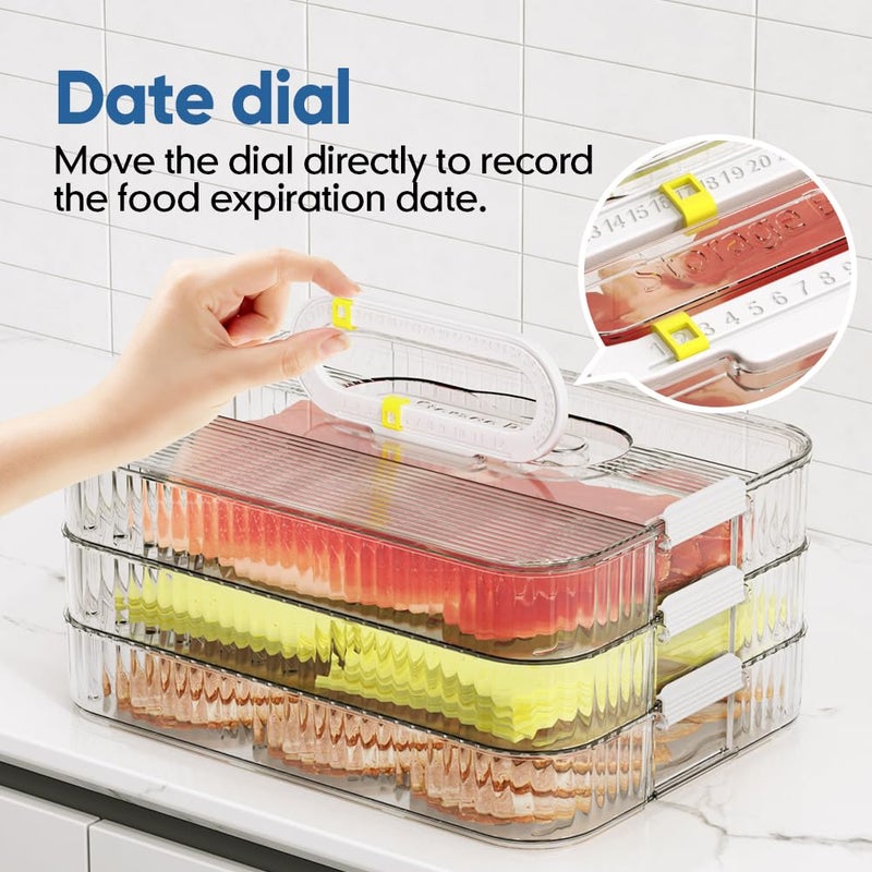 Moryimi Deli Meat Container for Fridge Organizers and Storage, Lunch Meat Container for Refrigerator Organizing, Deli Containers with Lids, Bacon Cheese Container for Refrigerator - Image 4