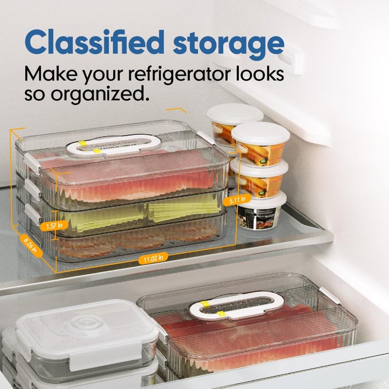 Moryimi Deli Meat Container for Fridge Organizers and Storage, Lunch Meat Container for Refrigerator Organizing, Deli Containers with Lids, Bacon Cheese Container for Refrigerator - Image 5