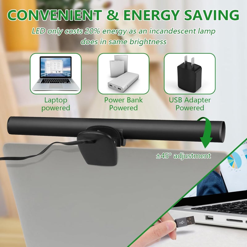 VIGIND Computer Monitor Light,Screen Light Bar USB Powered Monitor Clamp Lamp,Eye Protect Clip On Monitor Lamps,Adjustable Brightness/Color,Over Monitor Light Bar - Image 3