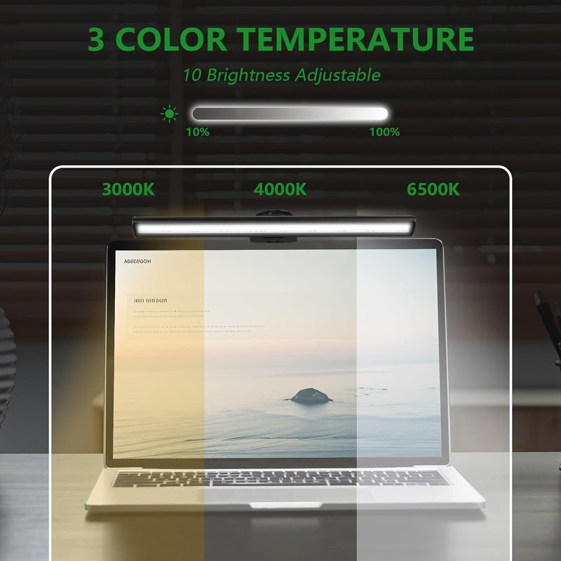 VIGIND Computer Monitor Light,Screen Light Bar USB Powered Monitor Clamp Lamp,Eye Protect Clip On Monitor Lamps,Adjustable Brightness/Color,Over Monitor Light Bar - Image 5