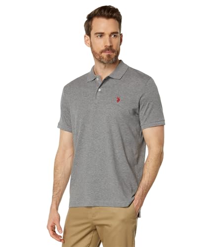 U.S. Polo Assn. Interlock Core Polo Shirt Campus Heather Grey XL - Image 1
