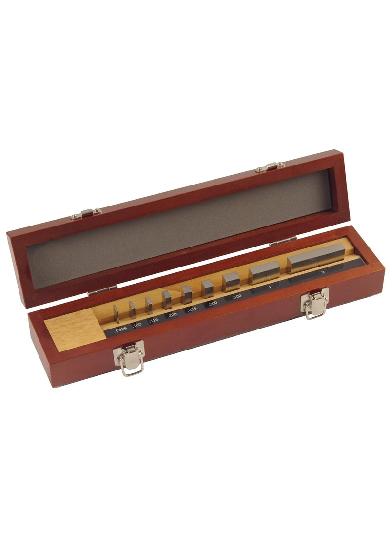 Mitutoyo Mitutoyo51693526 Steel Rectangular Micrometer Inspection Gage Block Set ASME Grade AS1 00625  20 Length 9 Blocks 