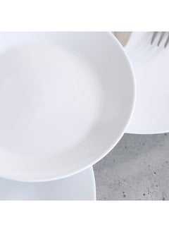 DANUBE HOME Aria 12-Piece Dinner Opal Dinner Set Opalware Dining Set Plates And Bowls Durable Soup Bowls For Home Kitchen Dining - White  - Image 2