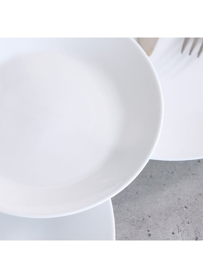 DANUBE HOME Aria 12-Piece Dinner Opal Dinner Set Opalware Dining Set Plates And Bowls Durable Soup Bowls For Home Kitchen Dining - White  - Image 2