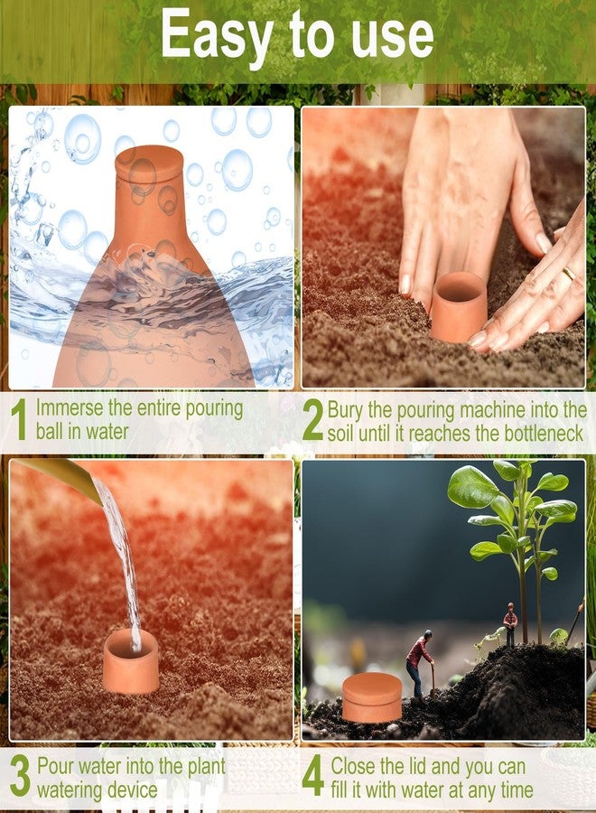 Blushtier 2 Pcs Watering Pot Terracotta Water Dripper 34 oz Automatic Plant Waterer Watering System Self Watering Terra Cotta Irrigation Pots Plant Watering Devices for Indoor Outdoor Plants - Image 4