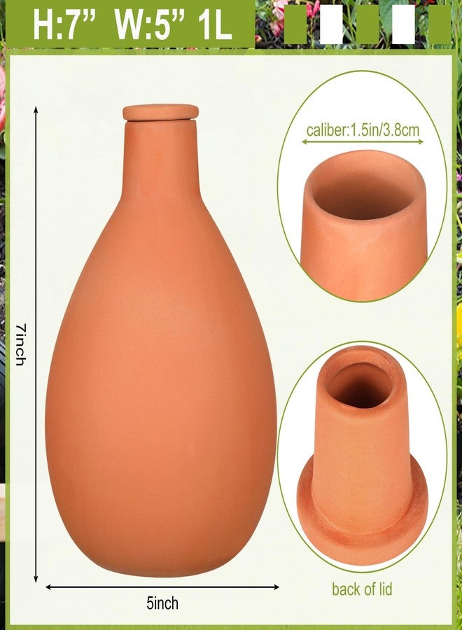 Blushtier 2 Pcs Watering Pot Terracotta Water Dripper 34 oz Automatic Plant Waterer Watering System Self Watering Terra Cotta Irrigation Pots Plant Watering Devices for Indoor Outdoor Plants - Image 2