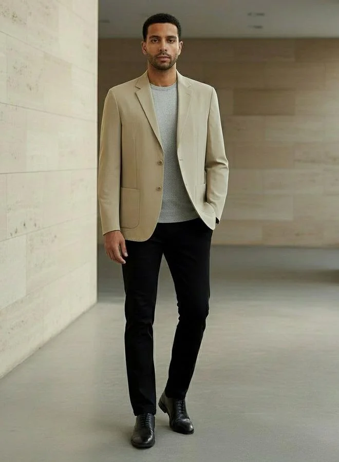 ايكونيك Iconic Men Slim Fit Notch Lapel Blazer