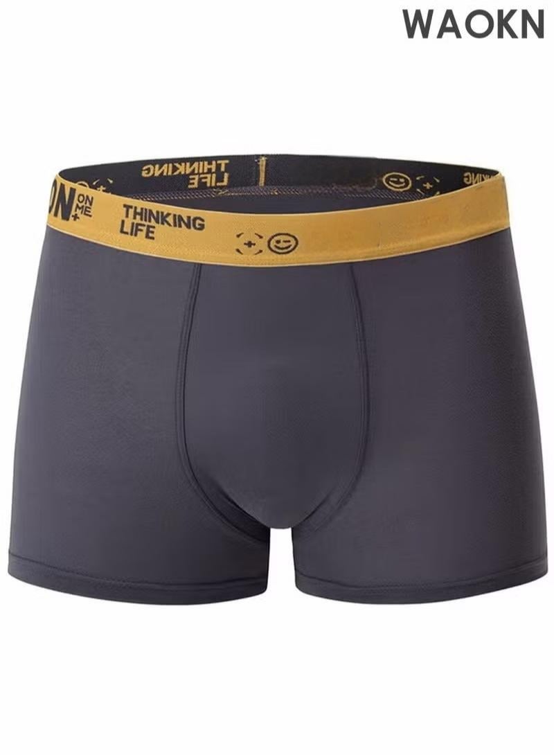 دبليو أيه أو كي أن مجموعة من 4 قطع من بوكسرات وشورتات رجالية أنيقة، مصنوعة من القطن المرن المسامي، ماصة للرطوبة، بتصميم عصري، بخصر منخفض، مريحة وعصرية، مضادة للاحتكاك، مصنوعة من القطن المرن المسامي، ماصة للرطوبة. - Image 3