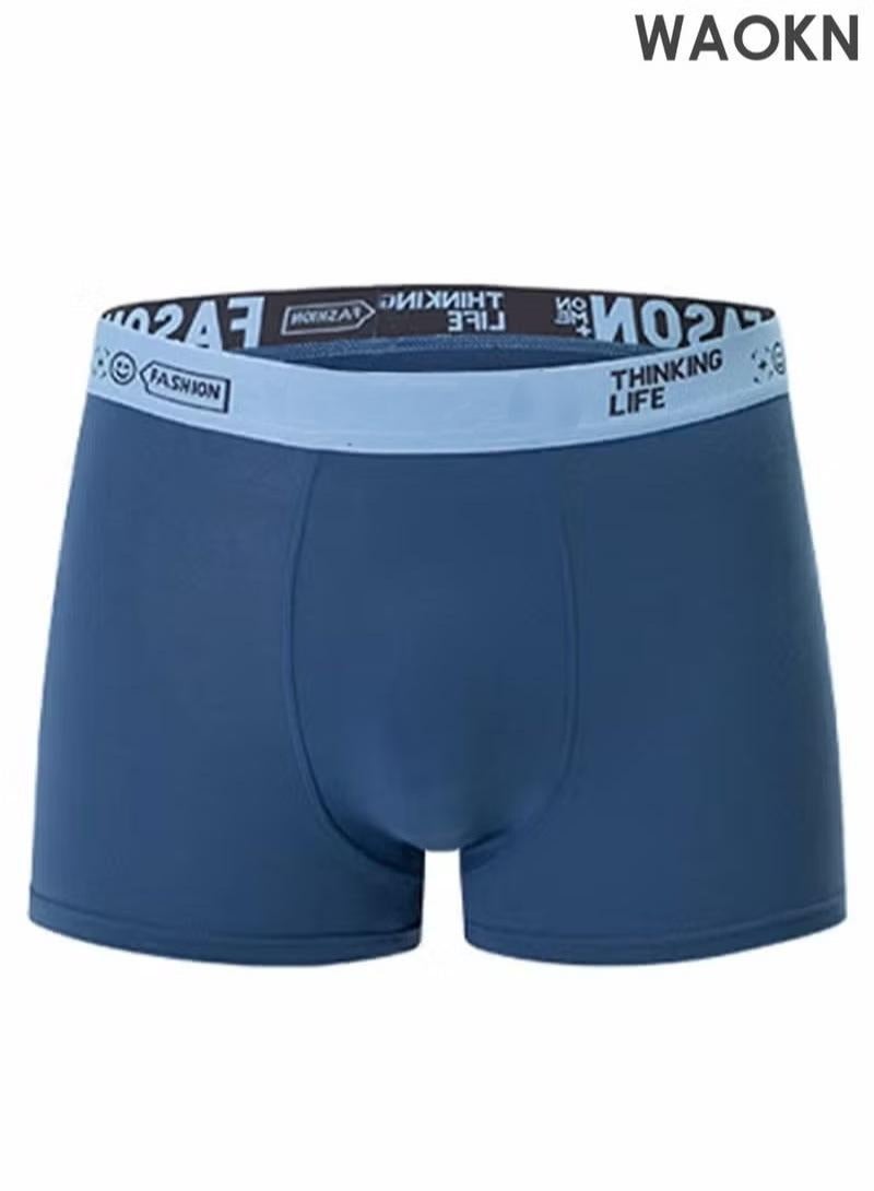 دبليو أيه أو كي أن مجموعة من 4 قطع من بوكسرات وشورتات رجالية أنيقة، مصنوعة من القطن المرن المسامي، ماصة للرطوبة، بتصميم عصري، بخصر منخفض، مريحة وعصرية، مضادة للاحتكاك، مصنوعة من القطن المرن المسامي، ماصة للرطوبة. - Image 5