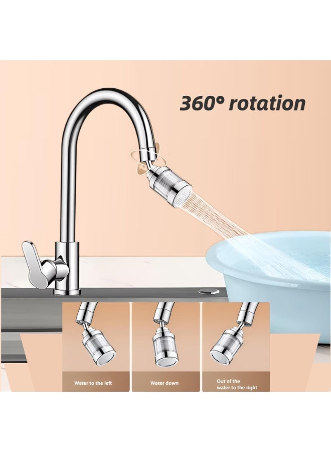 2PC Sink Faucet Water Filter 360° Rotating 3-Function with Stainless Steel Core and 15/16in Adapter - Image 5