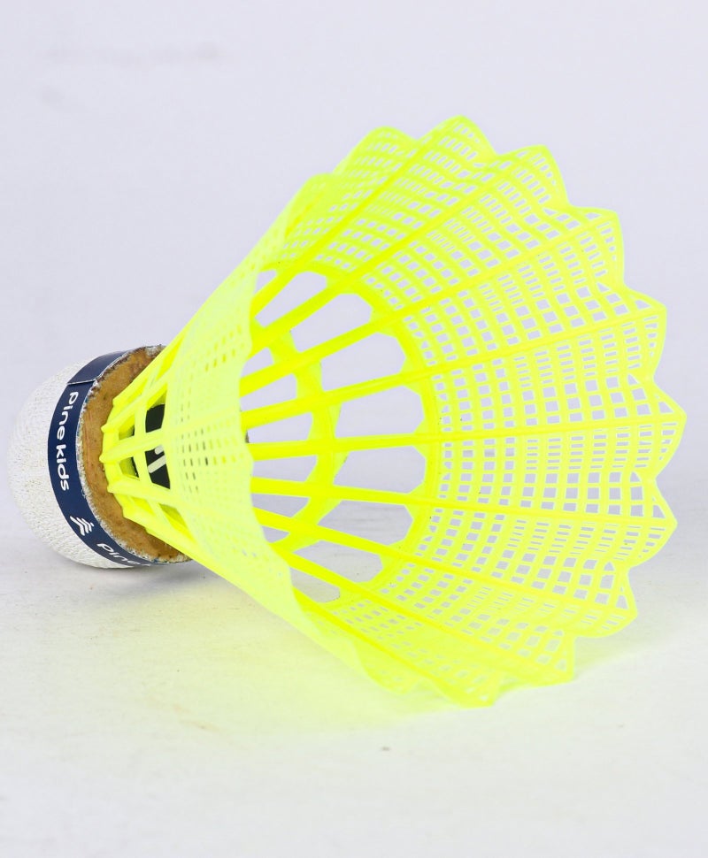 Pine Kids Nylon Shuttle Pack of 6 - Durable Indoor/Outdoor Badminton Equipment for Children, High Visibility Yellow Feathered, 5+ Years - Image 4