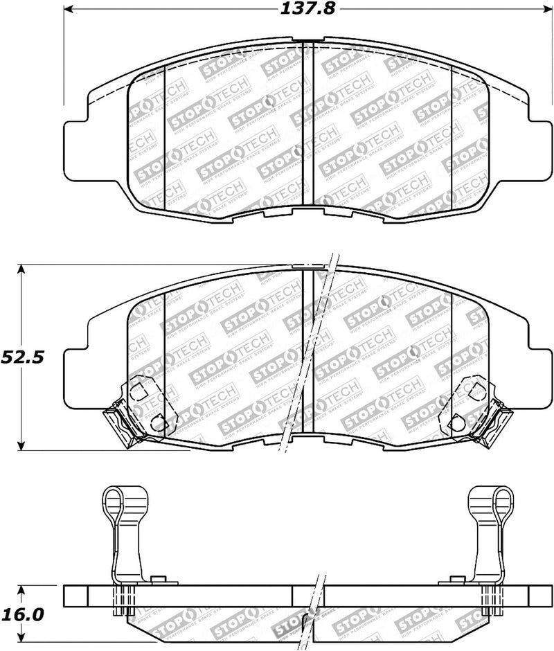 StopTech 309.07640 Street Performance Front Brake Pad - Image 3