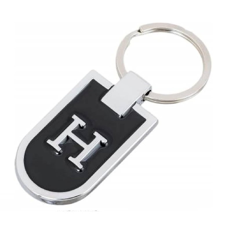 AUGEN Stainless Steel Alphabet Letter H Keychain Metal Initials For Car & Bike Gifting With Key Ring Anti-Rust (Pack Of 1) - Image 1