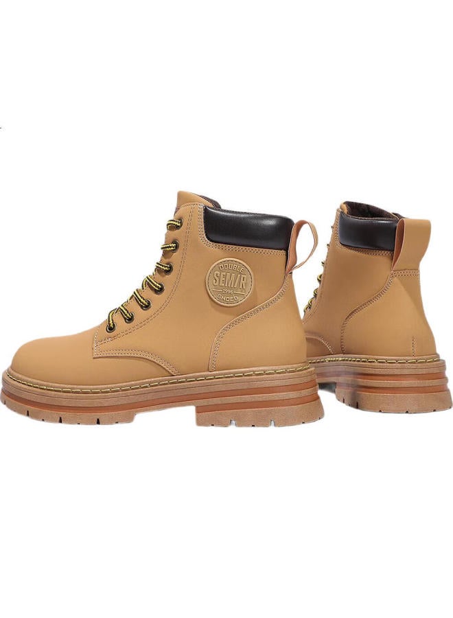 SEMIR Men'S Martin Boots Outdoor Waterproof Mountaineering Casual Retro Work Boots Men Smtx234011 Yellow 40 - Image 1